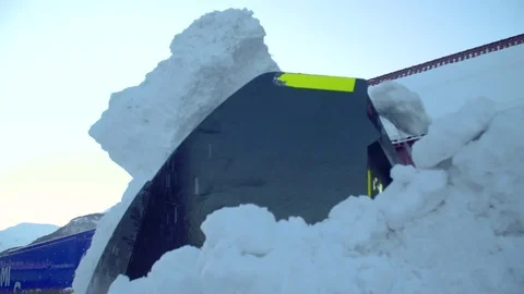 Workers in Tromsø, Norway, snow close Stock Footage 76566849
