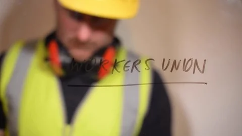 Workers Union written by Union official Stock Footage 80174275