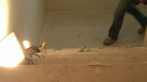 Workers Walking Up Stairs Video stock 12617174