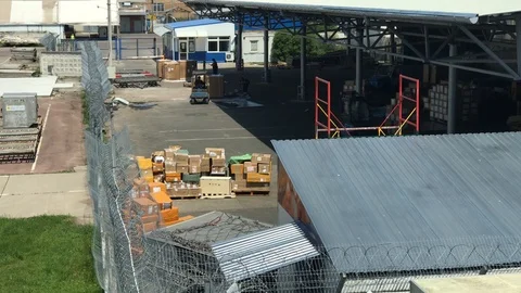 Workers in a warehouse at the airport Stock-Footage 119078649