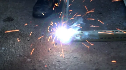 Workers welding. Stock Footage 37022281