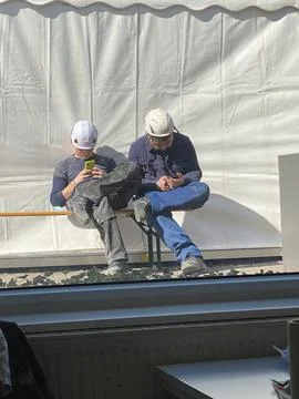 Workers without a face during the break Stock Photos