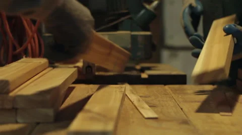 Workers in wood shop Stock Footage 41068539