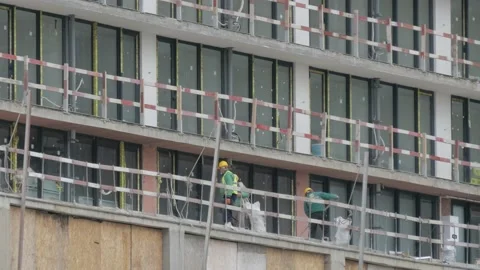 Workers work at a construction site Stock Footage 227692115