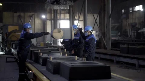 Workers work in the foundry. Stock Footage 146636366