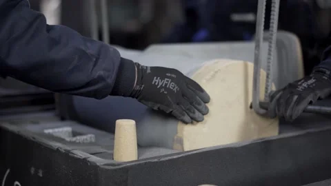 Workers work in the foundry. Stock Footage 146636380