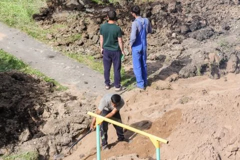 Workers at work. Foto stock