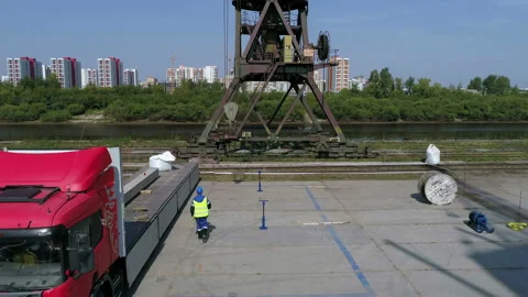 Workers work in the port Video stock 93295677