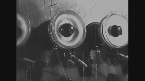 Workers work in winding of thread in the textile industry - 1940 Stock Footage 102862727