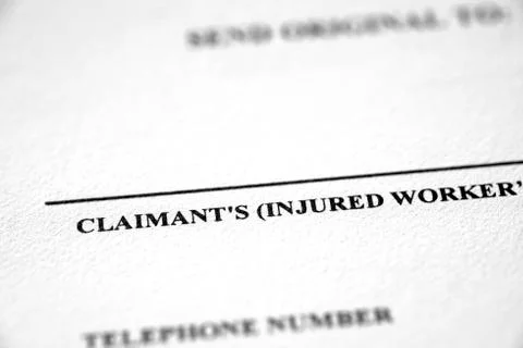 Worker's Workers Compensation Form Complaint Stock Photos