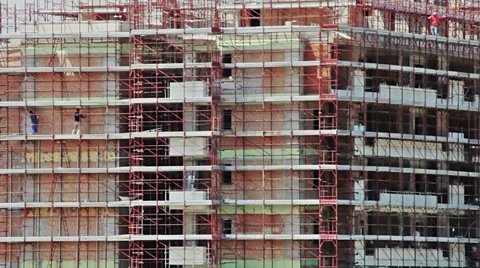 Workers working on building site Stock Footage 33743229