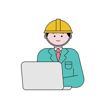 Workers working on laptops 스톡 일러스트