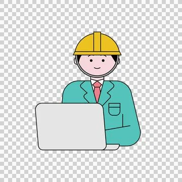 Workers working on laptops 스톡 일러스트