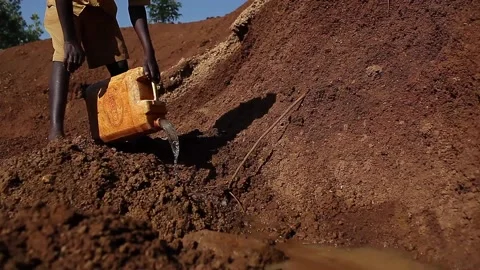 Workers working in the Uganda gold mine Stock Footage 148747073