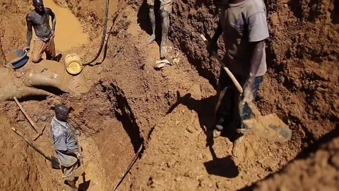 Workers working in the Uganda gold mine Stock Footage 148747173