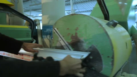 Workers in workshop. Line production of plastic windows. Stock Footage 85748366