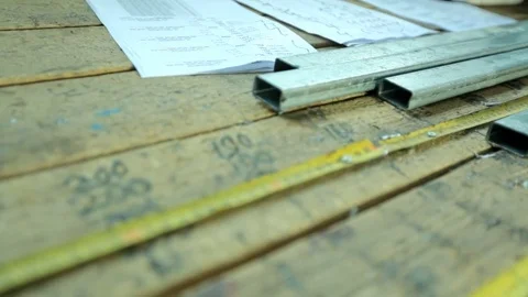 Workers in workshop. Production of plastic windows Stock Footage 83862325