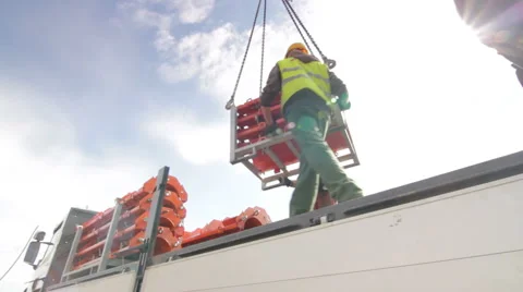 Workes at the construction site Video stock 1076222