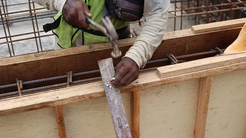 Workes doing works at the large scale of solar farm Stock-Footage 96019404