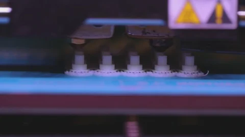 Workflow 3d printer, the process of creating parts on a 3D printer. 3d printer Stock Footage 116527374