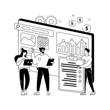 Workflow abstract concept vector illustration. Stock Illustration