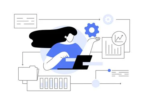 Workflow abstract concept vector illustration. Stock Illustration