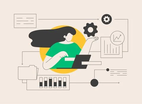 Workflow abstract concept vector illustration. Stock Illustration