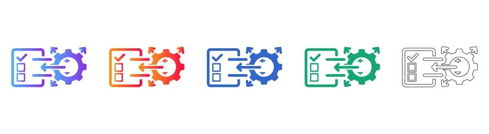 Workflow and Process Management Icons Set イラスト素材