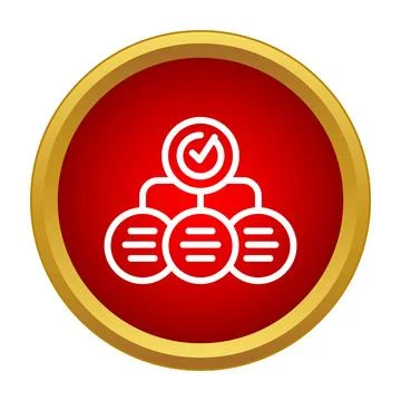 Workflow approval process icon showing organization management Stock Illustration