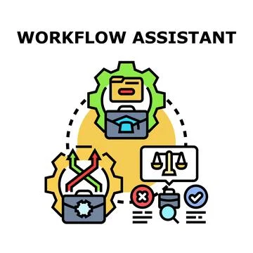 Workflow assistant business process optimization concept 库存插图