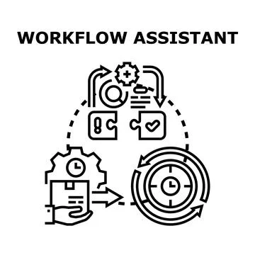Workflow assistant helping streamline operational process management Stock Illustration