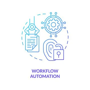 Workflow automation blue gradient concept icon Illustrazione stock
