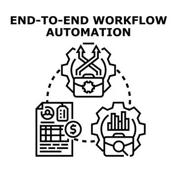 Workflow automation concept optimizing business processes system 스톡 일러스트
