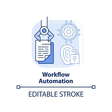 Workflow automation light blue concept icon Illustrazione stock