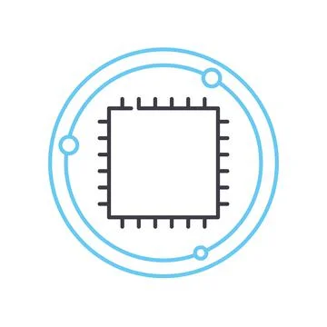 Workflow automation line icon, outline symbol, vector illustration, concept sign Stock Illustration