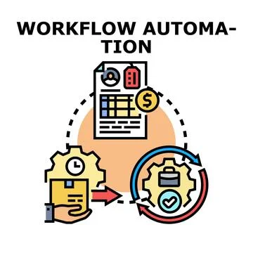 Workflow automation optimizing business process management solution イラスト素材