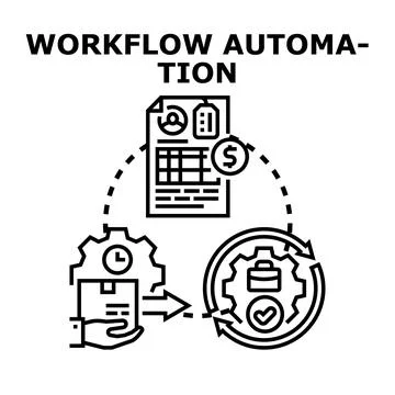 Workflow automation optimizing business process management solution イラスト素材