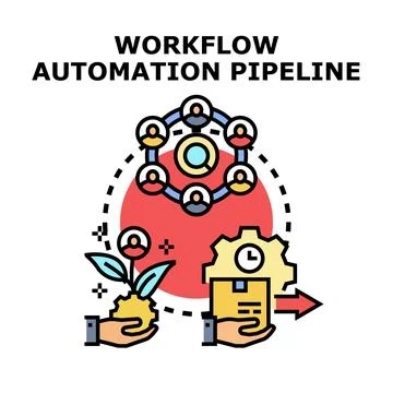 Workflow automation pipeline for efficient business process イラスト素材