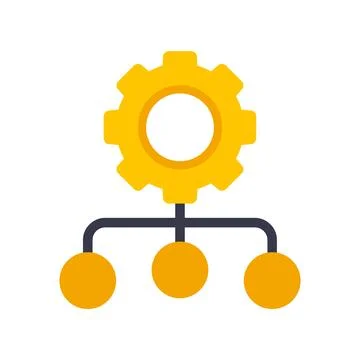 Workflow automation process management system icon Stock Illustration