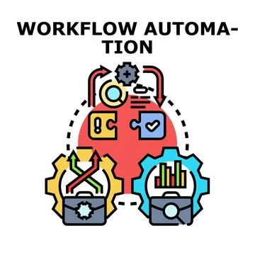 Workflow automation process optimizing business efficiency Stock Illustration