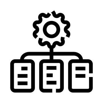 Workflow automation process organizing documents hierarchy system Stock Illustration