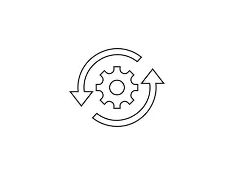 Workflow, automation, processing icon. Vector illustration. Flat design. Stock Illustration