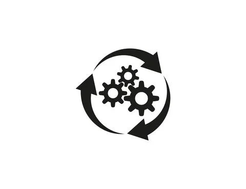 Workflow, automation, processing icon. Vector illustration. Flat design. Stock Illustration