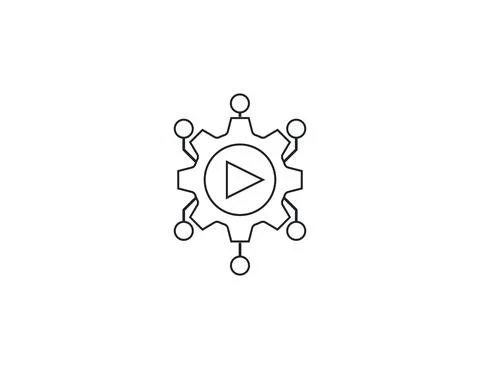 Workflow, automation, processing icon. Vector illustration. Flat design. Illustrazione stock