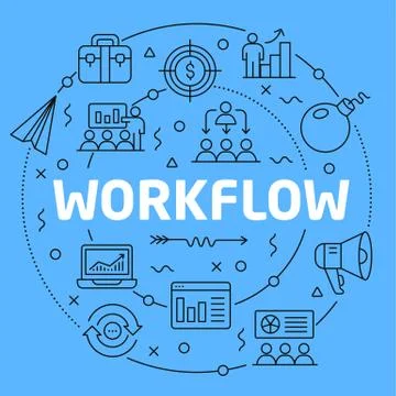 Workflow Blue Lines Illustration for prsentation Stock Illustration
