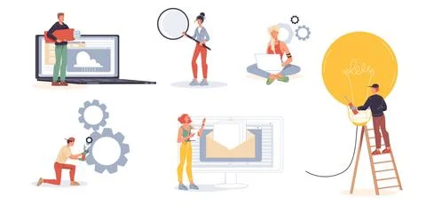 Workflow of business and self-employed people vector illustration concept 스톡 일러스트