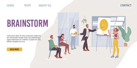 Workflow of business people flat vector illustration concept Illustrazione stock