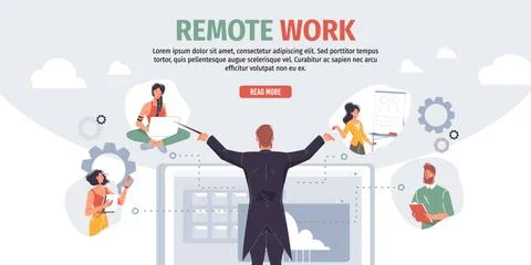 Workflow of business people flat vector illustration concept 스톡 일러스트