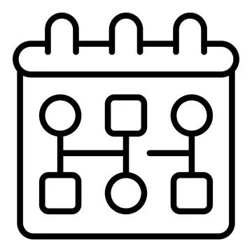Workflow calendar icon outline vector. Gear system イラスト素材
