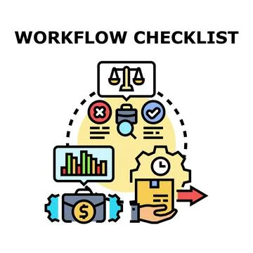 Workflow checklist planning and process management Stock Illustration